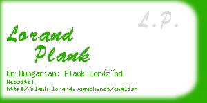 lorand plank business card